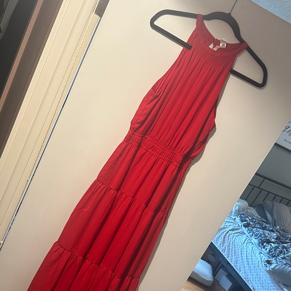 Japna Vibrant Red Maxi Dress
